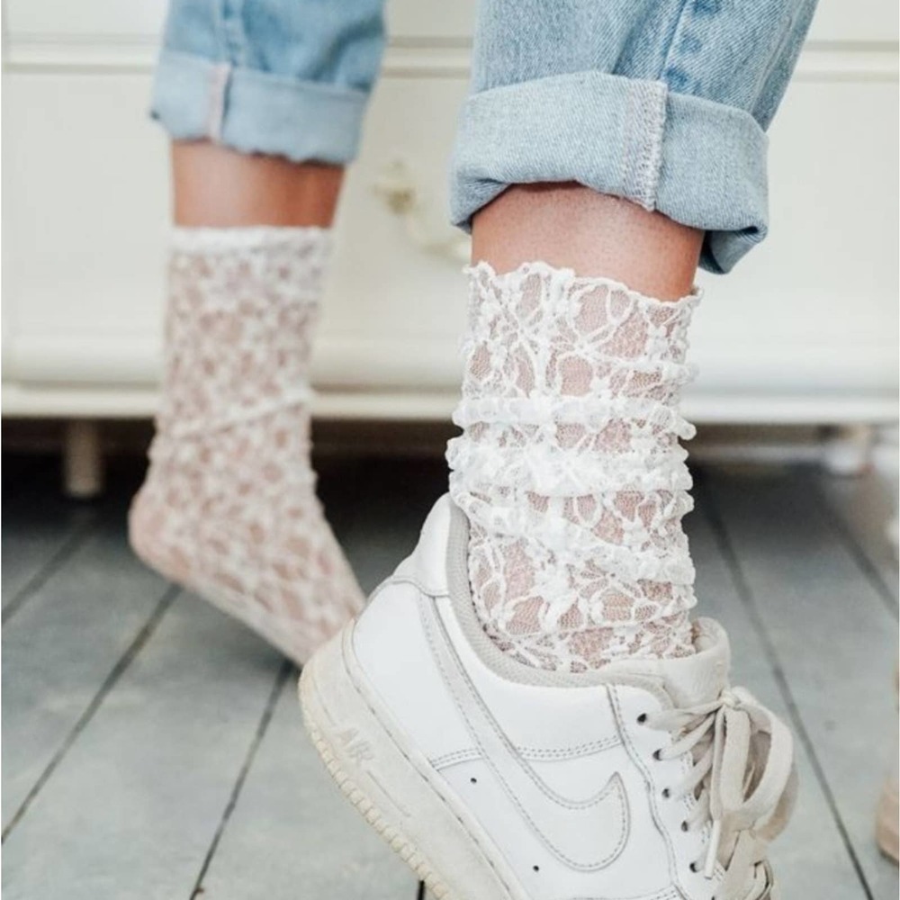 White Lace Socks Hosiery Mesh Spring Sock